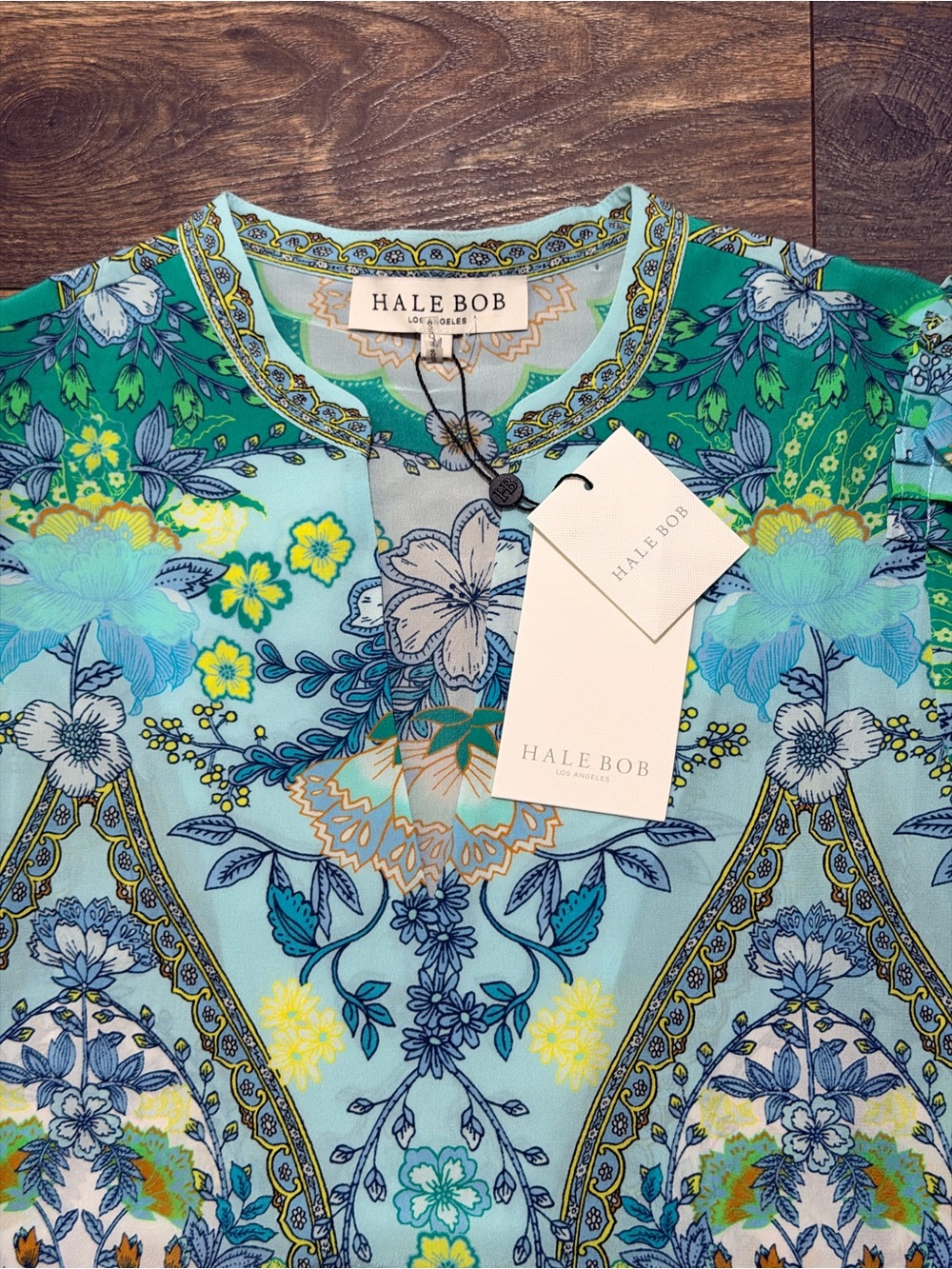 Hale Bob Madison Silk long sleeve Blouse size medium
